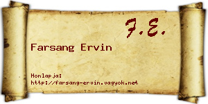 Farsang Ervin névjegykártya